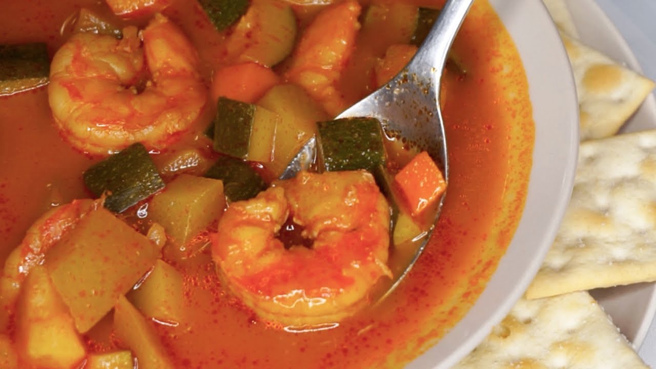 CALDO DE CAMARON Y VERDURAS  RECETA 🍅🍤 Cómo hacer caldo de camarón y verduras