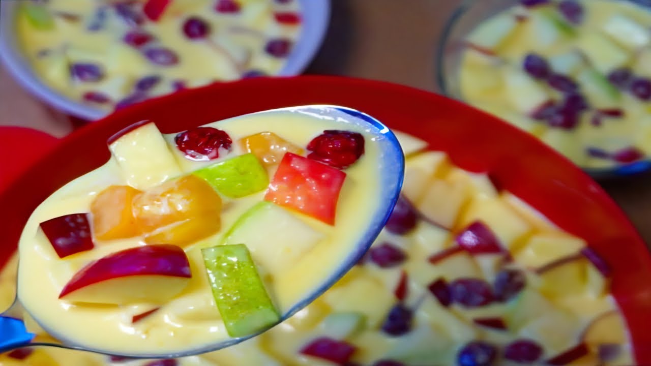 ENSALADA  NAVIDEÑA de MANZANA  RECETA FÁCIL      |  POSTRE con ROMPOPE Y DURAZNOS