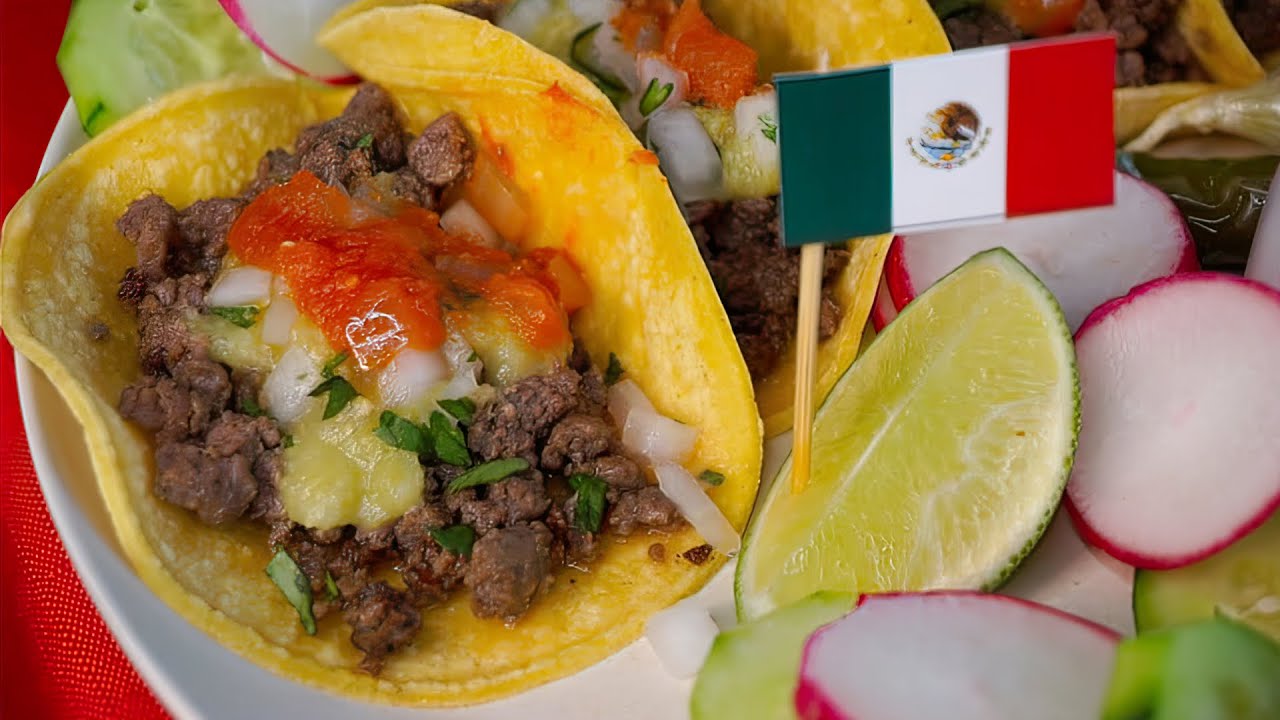TACOS de CARNE MOLIDA  receta  de marinado sabor CARNE ASADA