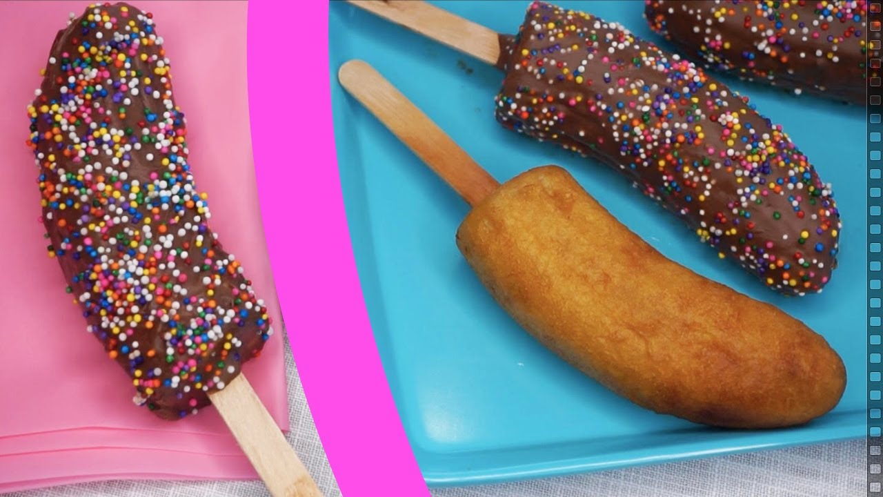 BANDERILLAS DE PLÁTANO Y   cómo hacer CHOCOBANANAS.  postres
