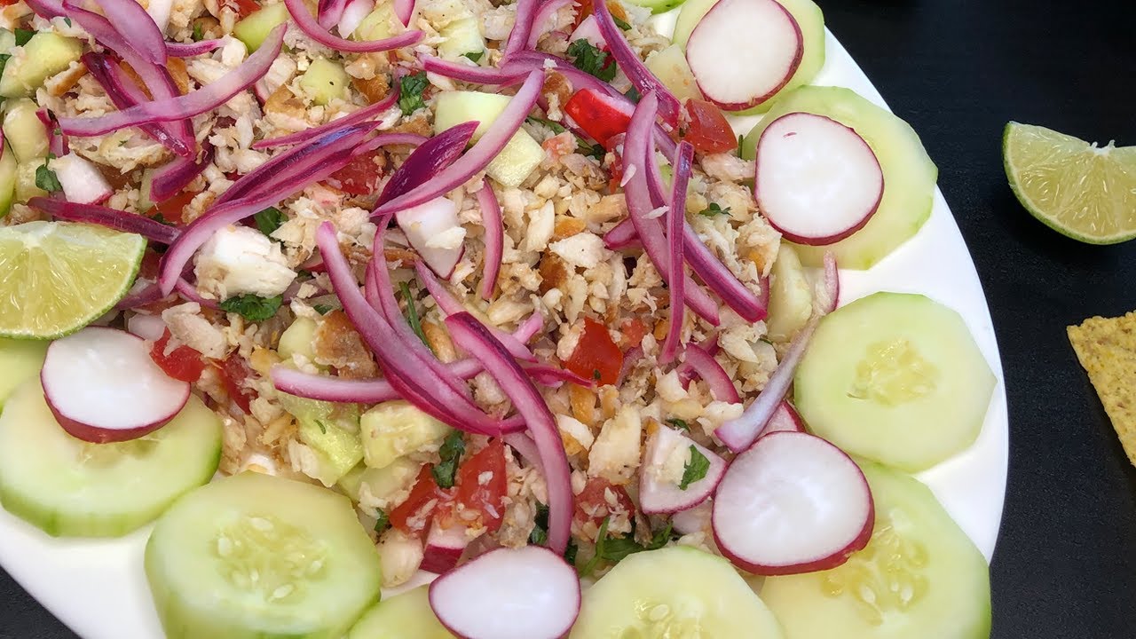 Salpicón de filete de  Pescado receta   de  comida casera baja en carbohidratos keto