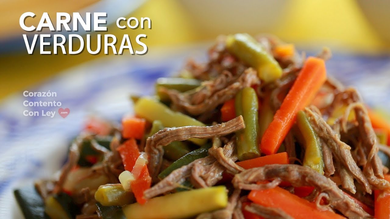 Carne Deshebrada  de res Con Verduras CANTIDADES  DE LA RECETA EN LA CAJITA DE INFORMACIÓN