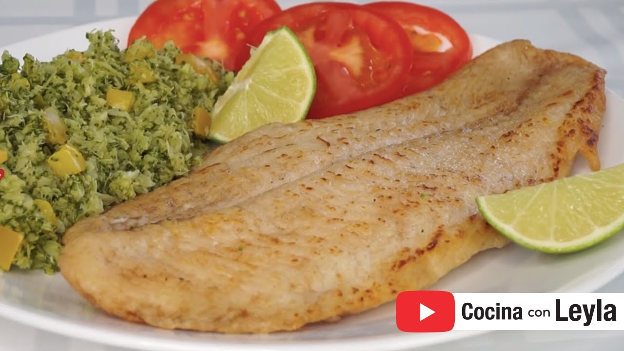 ARROZ de BRÓCOLI    Y  filete de pescado a la plancha   )Recetas keto  fáciles