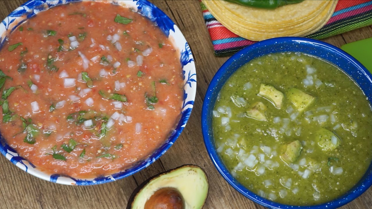 Salsa Roja y Salsa verde  🇲🇽recetas de salsas mexicanas para  tacos, carne asada,  pollo asado etc