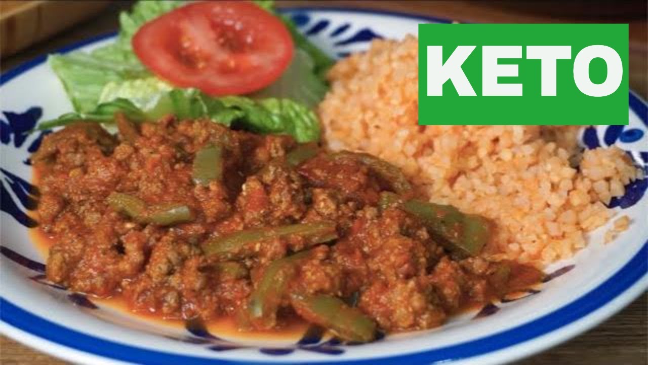 CARNE MOLIDA con NOPALES en SALSA ROJA   /   receta fácil  de comida Mexicana KETO