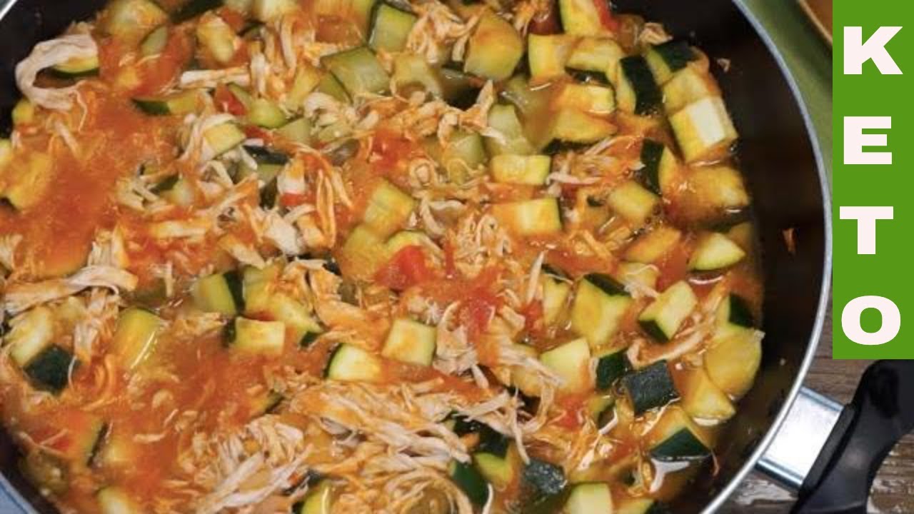 CALABACITAS  a la MEXICANA  con POLLO    receta fácil  de comida Mexicana  KETO
