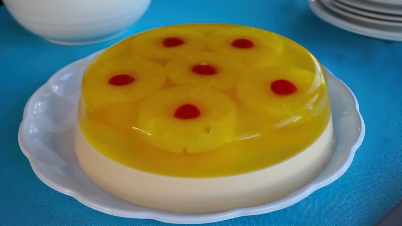 RECETA de GELATINA de  PIÑA  y  QUESO CREMA