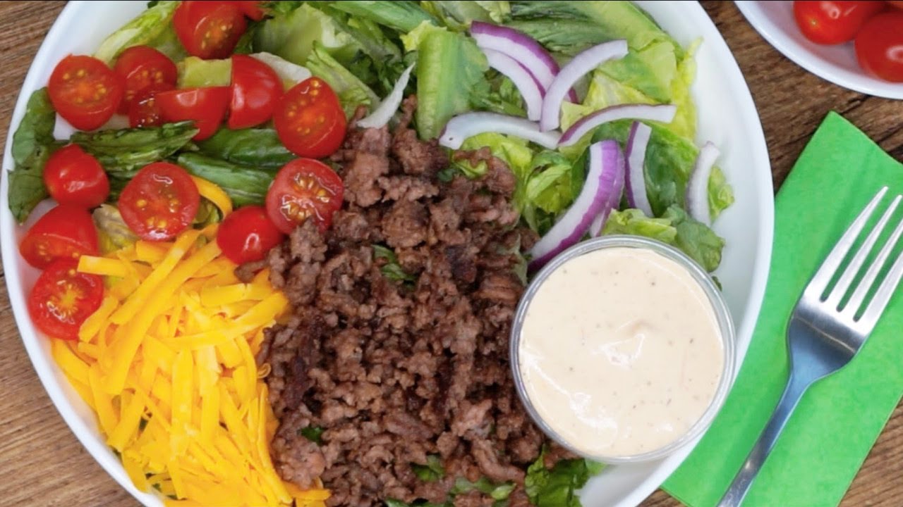 RECETA de ENSALADA  Fácil con CARNE MOLIDA     y.   ADEREZO CASERO     | recetas  keto