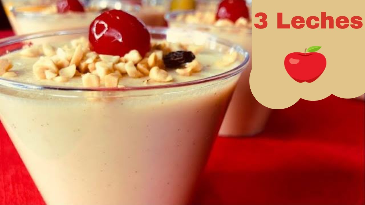 POSTRE TRES LECHES  de MANZANA   🍎🍎      postre  fácil de gelatina 3 leches de manzana