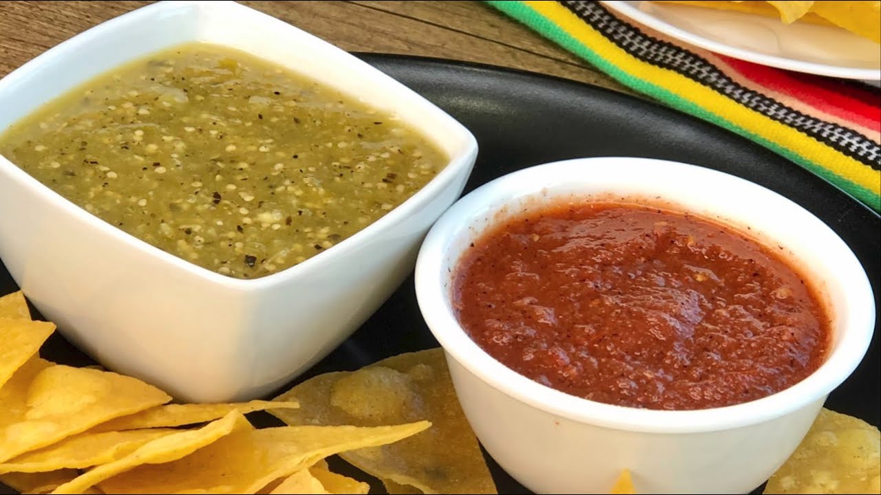 Salsa Verde de tomatillo Asada Salsa Roja Asada | recetas de Salsas taquera, carne asada