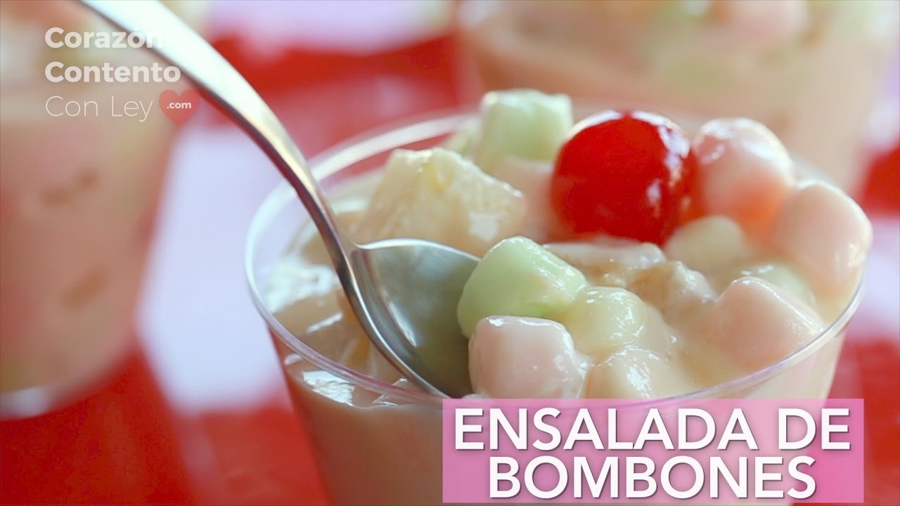 ENSALADA DE BOMBON Receta Facil  ~ CANTIDADES EN LA CAJITA DE INFORMACIÓN