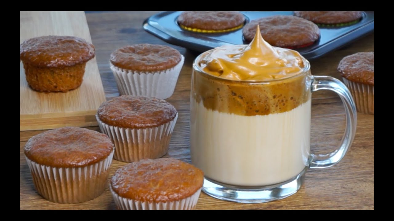 Cupcakes de Café  y Café  cremosito Dalgona  ☕️  receta de pan  dulce con café