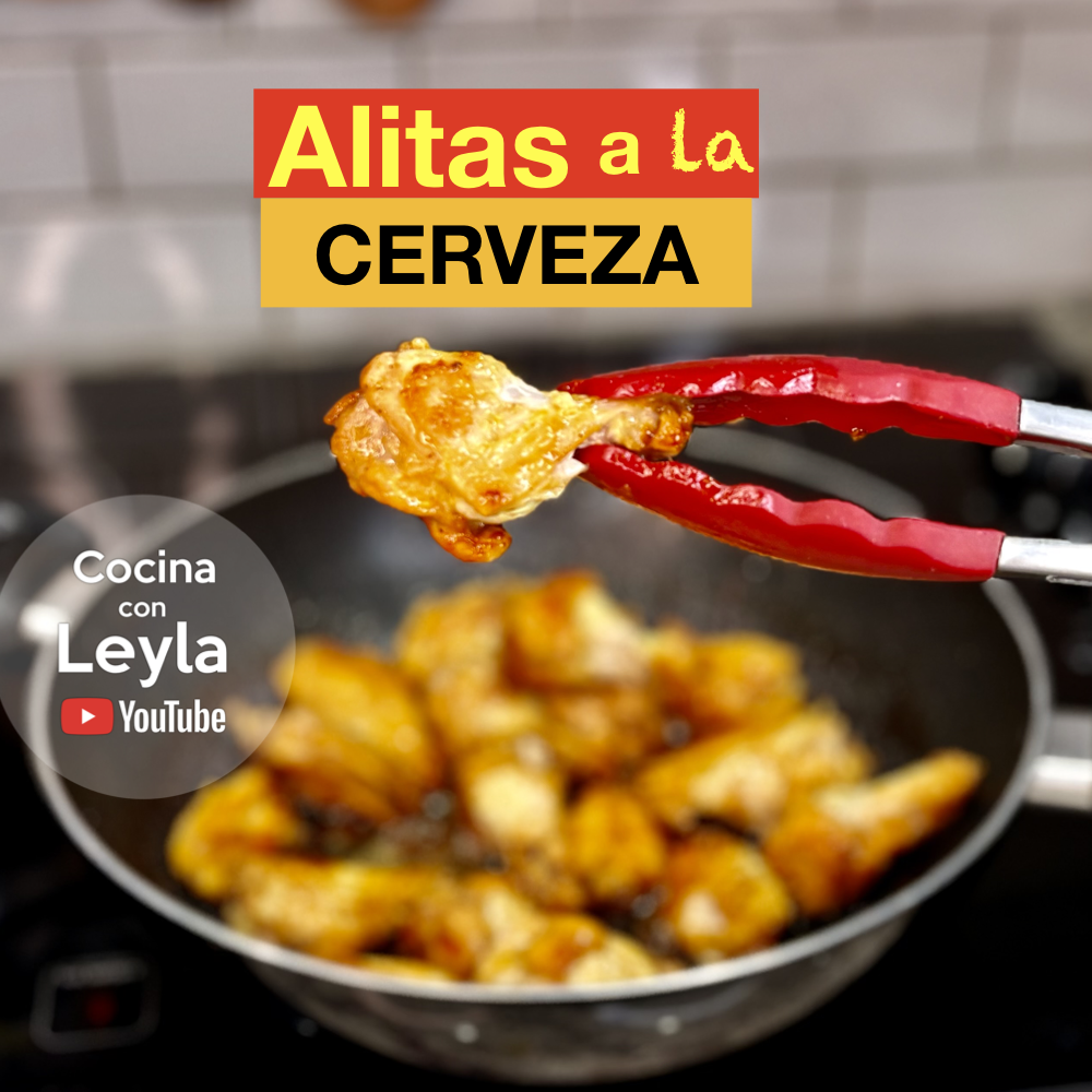 Alitas de pollo a la cerveza doraditas con zanahoria y apio, receta fácil.